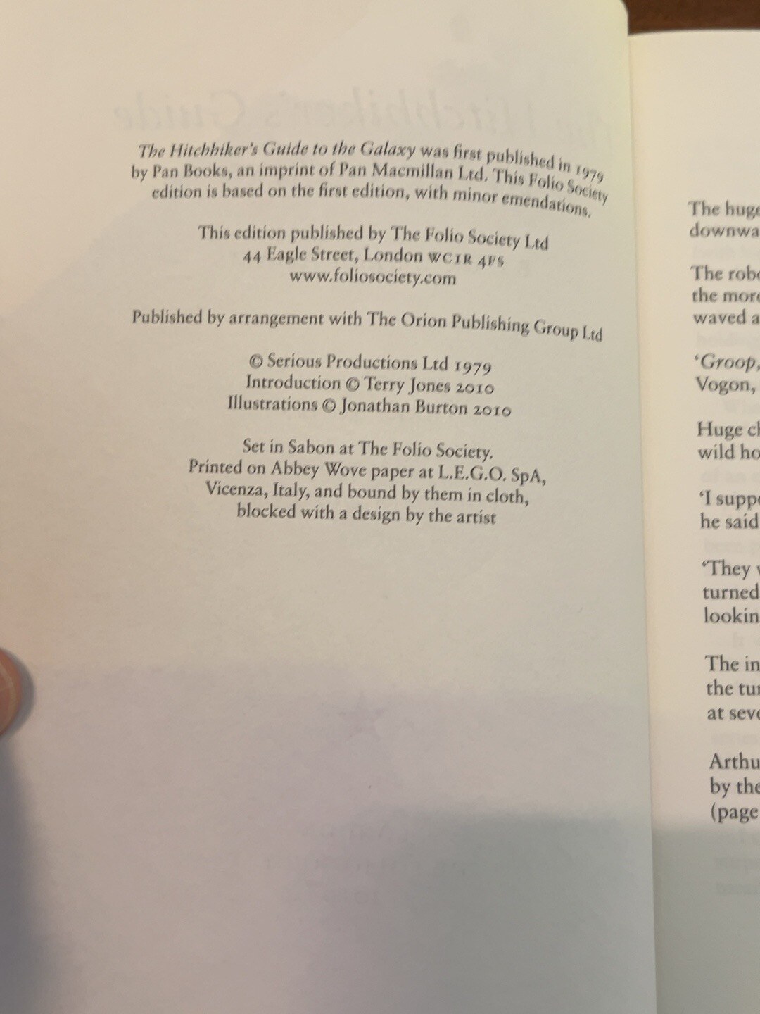 The Hitchhiker's Guide to the Galaxy, catalogue photograph 6