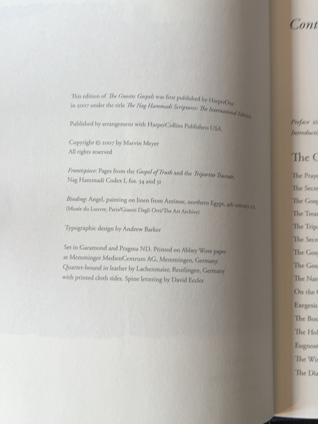 The Gnostic Gospels, catalogue photograph 3