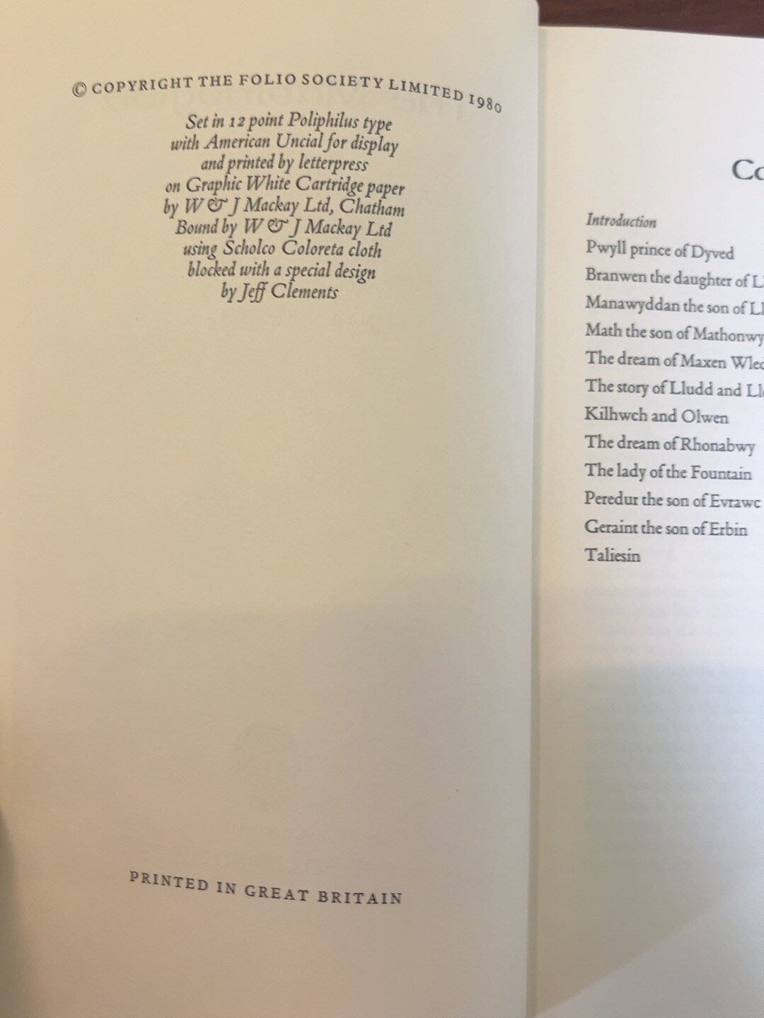 The Mabinogion, catalogue photograph 3