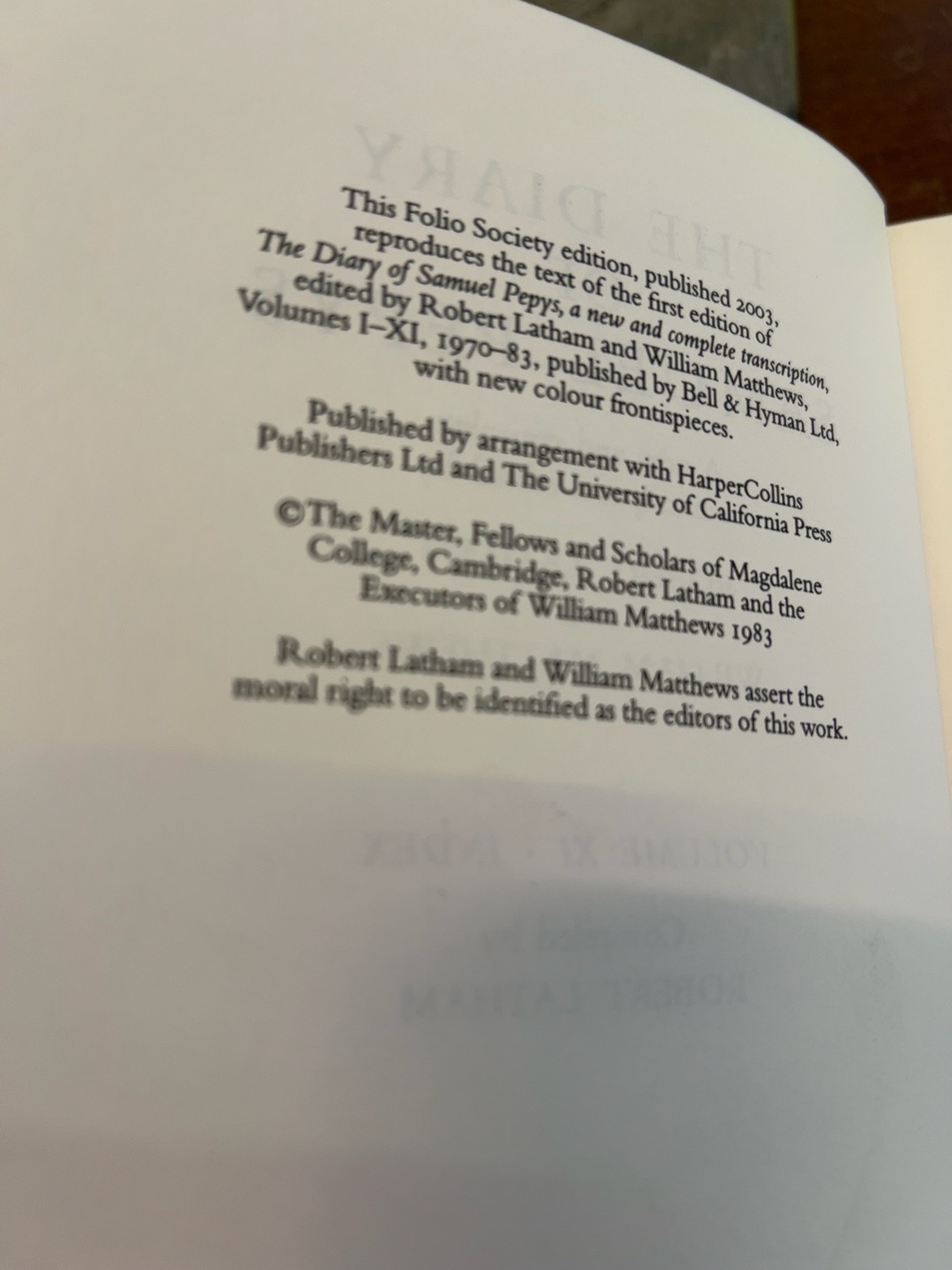 The Diary of Samuel Pepys, catalogue photograph 2