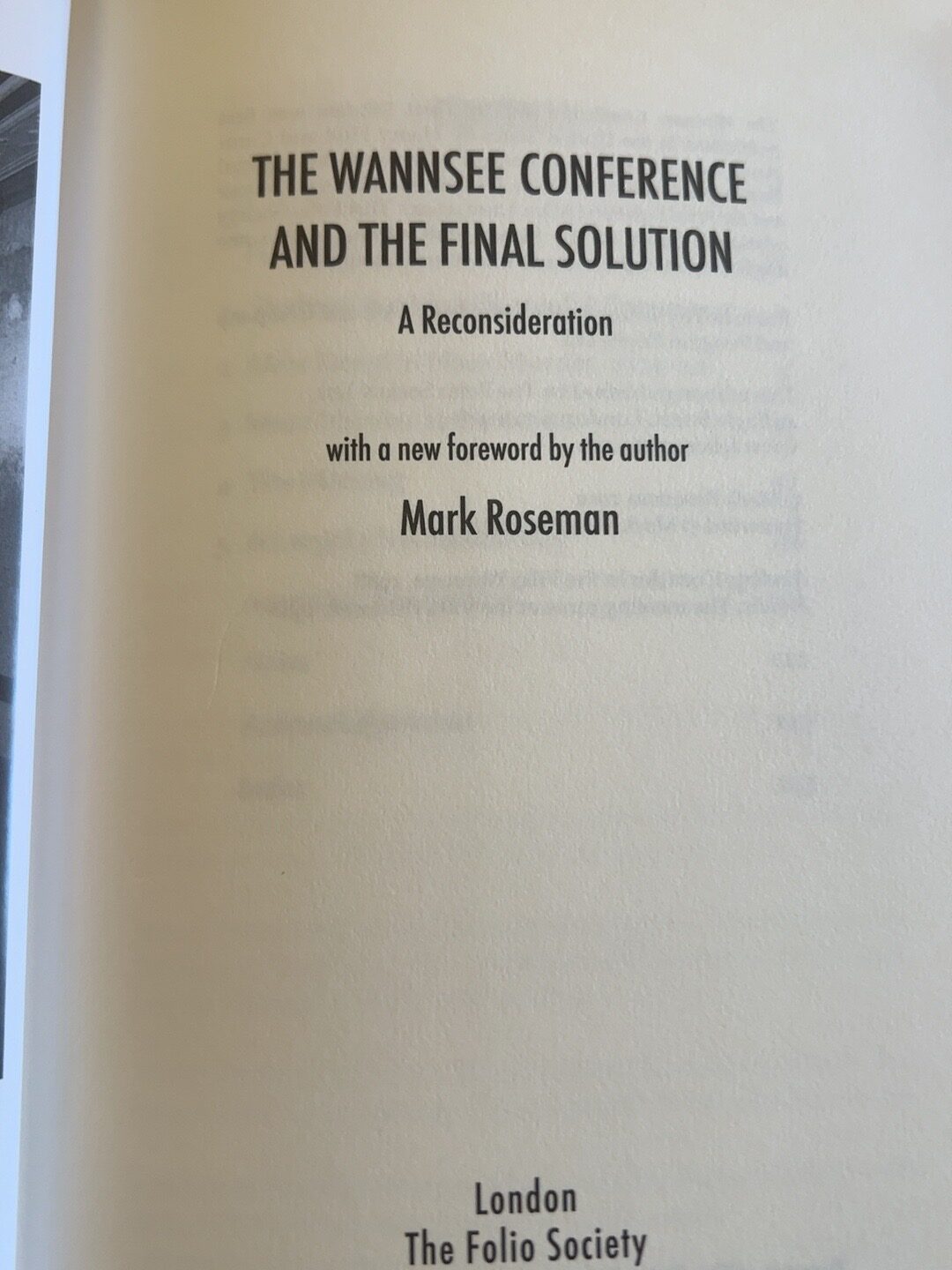 The Wannsee Conference and the Final Solution: A Reconsideration, catalogue photograph 2