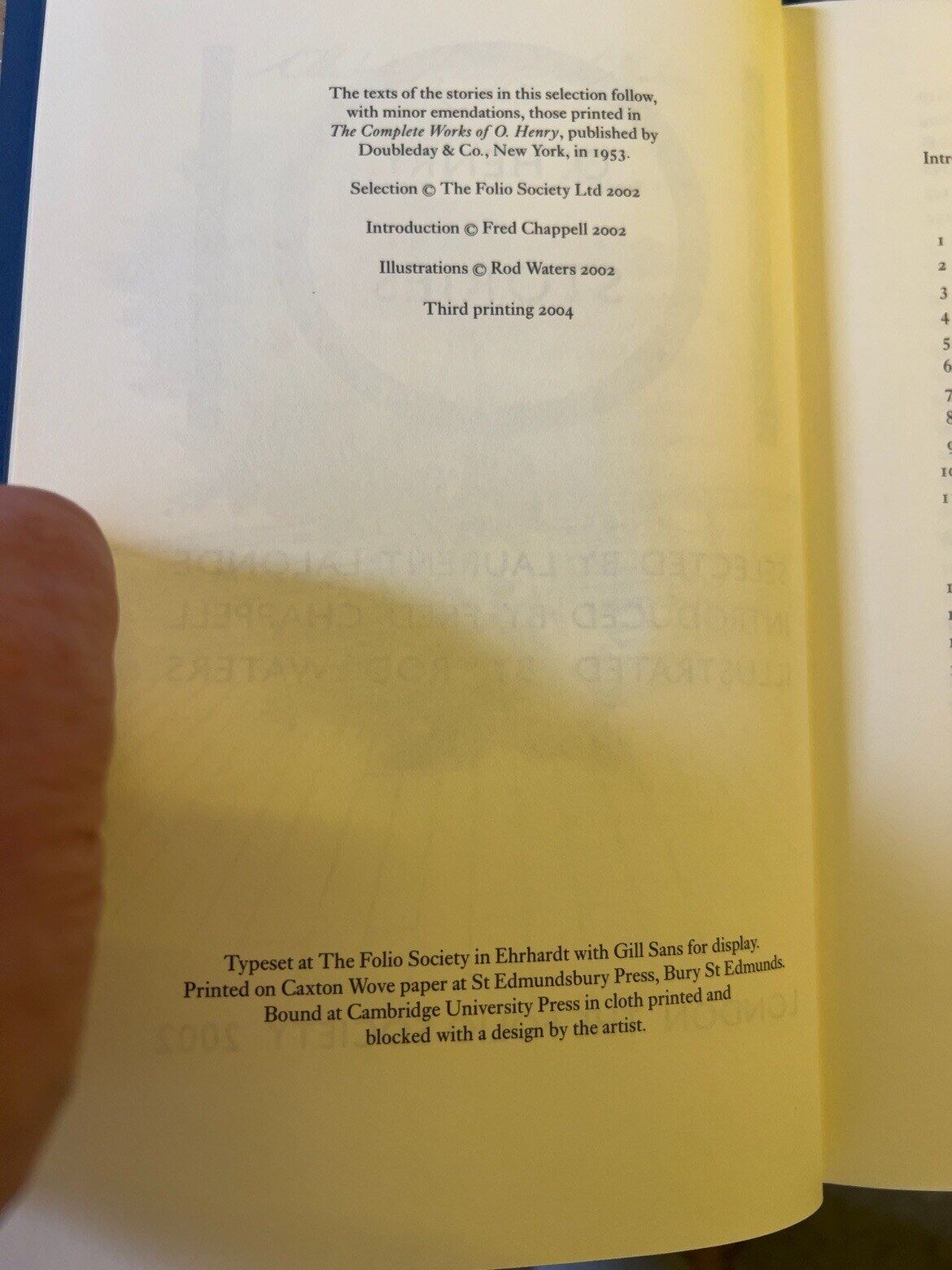 O. Henry: 101 Stories, catalogue photograph 3