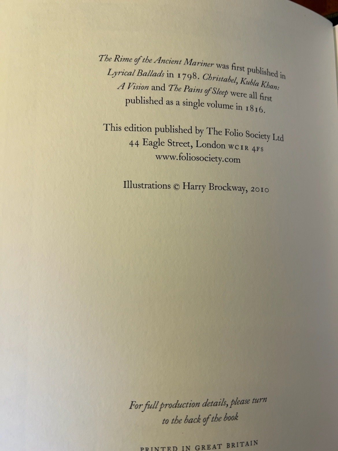 The Rime of the Ancient Mariner and Three Other Poems, catalogue photograph 2