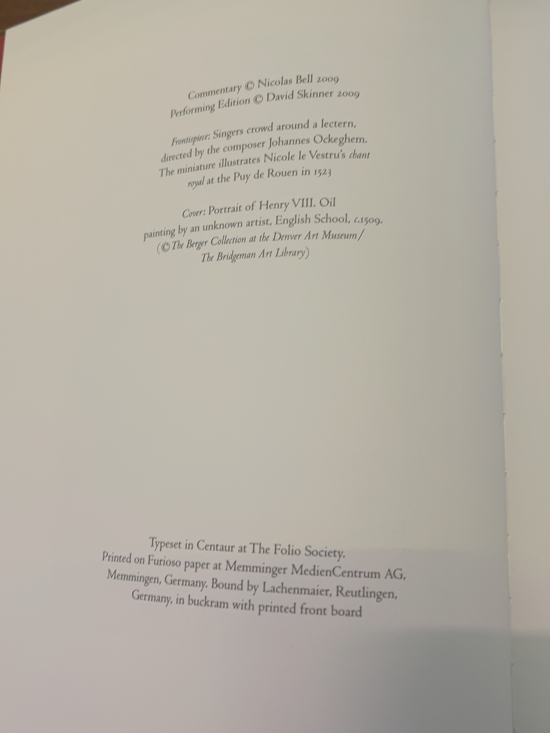 Music for King Henry, catalogue photograph 5