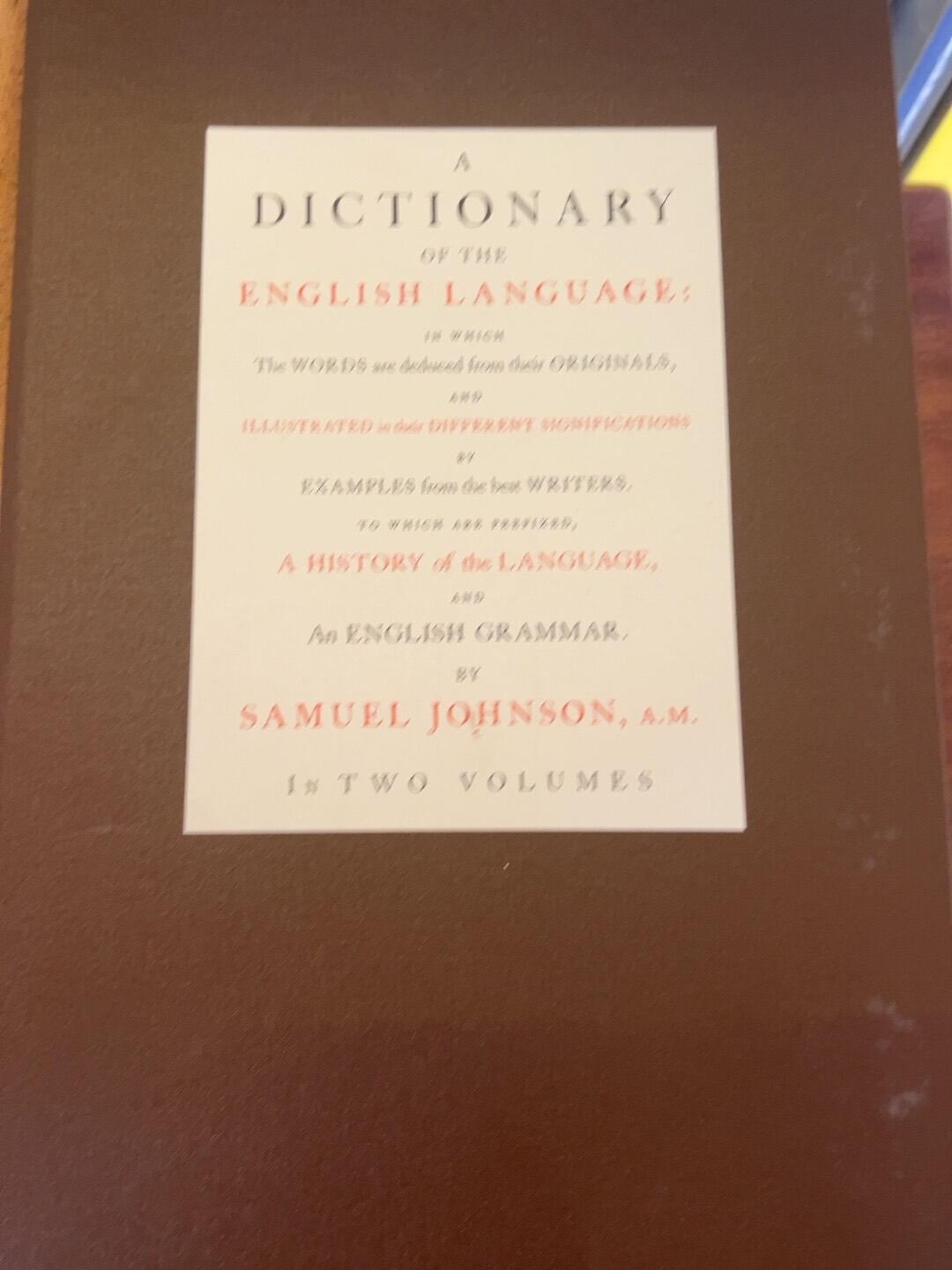 A Dictionary of the English Language, catalogue photograph 3