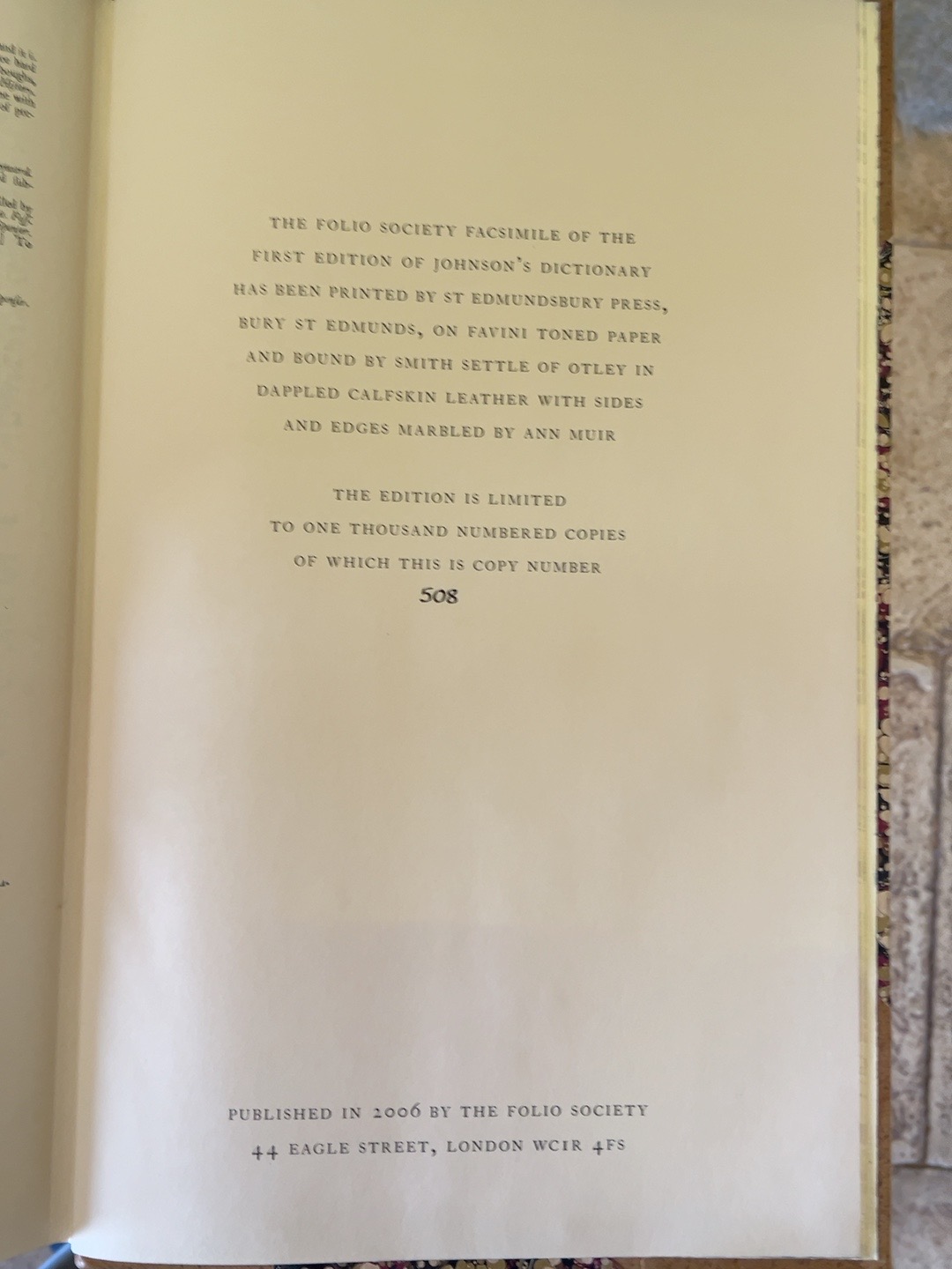 A Dictionary of the English Language, catalogue photograph 4