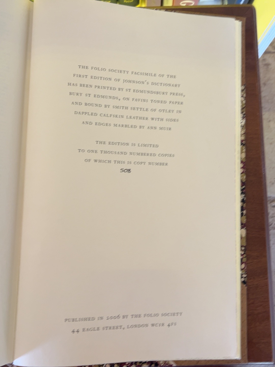 A Dictionary of the English Language, catalogue photograph 5
